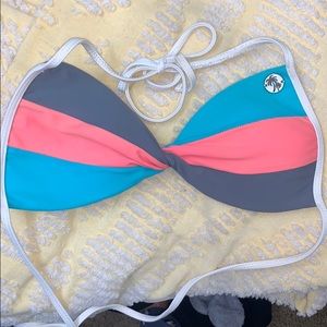 Orange/Grey/Blue Hobie swim suit top